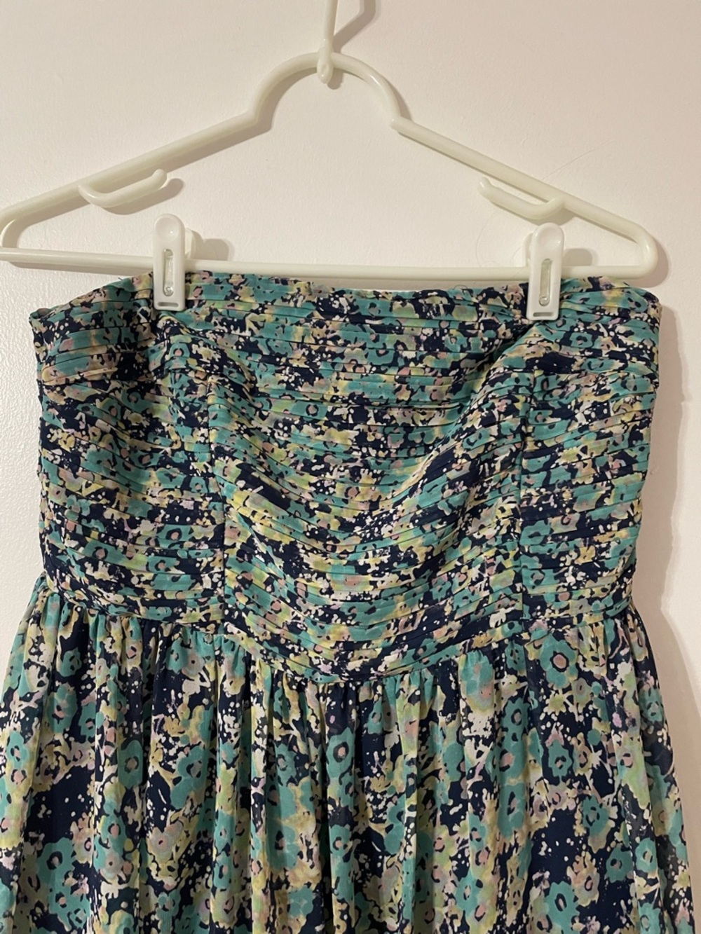 LC Lauren Conrad Strapless Floral Dress in Teal and Navy - Picture 3 of 4